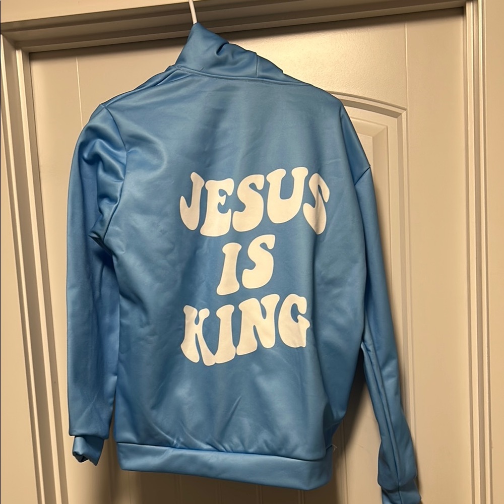 Blue 'Jesus Is King' Jacket